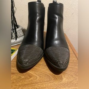 Black and silver embellished Booties